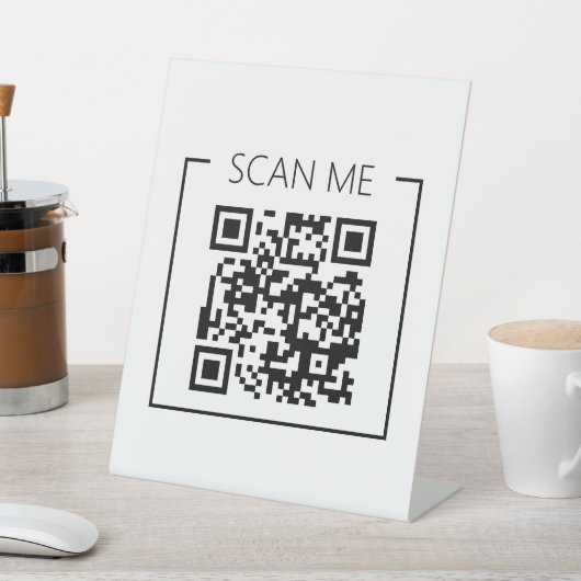 Minimalistische QR Code Scan Me Business Reclamebord Met Voetstuk (Insitu)