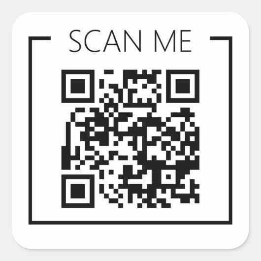 Minimalistische QR Code Scan Me Business Vierkante Sticker (Voorkant)