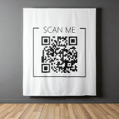 Minimalistische QR Code Scan Me Business Wandkleed
