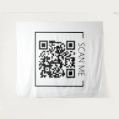 Minimalistische QR Code Scan Me Business Wandkleed (Voorkant (horizontaal))