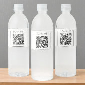 Minimalistische QR Code Scan Me Business Waterfles Etiket