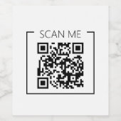 Minimalistische QR Code Scan Me Business Wijn Etiket (Enkel label)