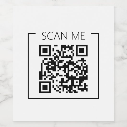 Minimalistische QR Code Scan Me Business Wijn Etiket (Enkel label)