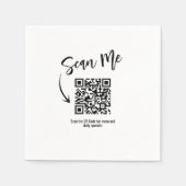 Minimalistische QR-code Scan Me Restaurant Aangepa Servet (Voorkant)