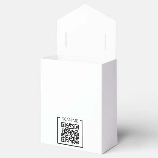 Minimalistische QR-code Scan Me Zakelijk Bedankdoosjes (Geopend)