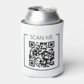 Minimalistische QR-code Scan Me Zakelijk Blikjeskoeler (Blikje Voorkant)