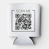 Minimalistische QR-code Scan Me Zakelijk Blikjeskoeler (Voorkant)