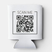 Minimalistische QR-code Scan Me Zakelijk Blikjeskoeler (Achterkant)