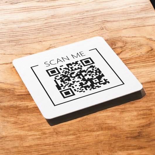 Minimalistische QR-code Scan Me Zakelijk Kartonnen Onderzetters