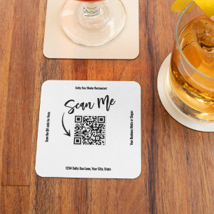 Minimalistische QR-code Scan Me Zakelijk Ontwerp Kartonnen Onderzetters