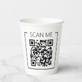 Minimalistische QR-code Scan Me Zakelijk Papieren Bekers (Achterkant)