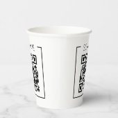 Minimalistische QR-code Scan Me Zakelijk Papieren Bekers (Rechts)
