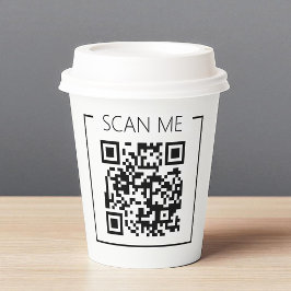 Minimalistische QR-code Scan Me Zakelijk Papieren Bekers