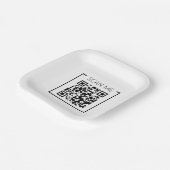 Minimalistische QR-code Scan Me Zakelijk Papieren Bordje (Gebogen)