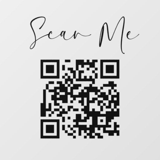 Minimalistische QR Code Scan Me Zakelijk Raamsticker (Vel)