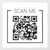 Minimalistische QR Code Scan Me Zakelijk Raamsticker (Vel)