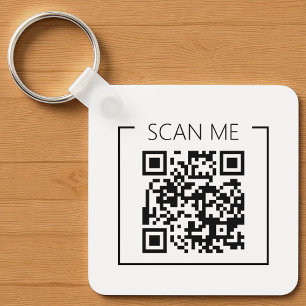Minimalistische QR-code Scan Me Zakelijk Sleutelhanger