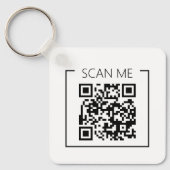 Minimalistische QR-code Scan Me Zakelijk Sleutelhanger (Voorkant)
