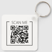 Minimalistische QR-code Scan Me Zakelijk Sleutelhanger (Achterkant)