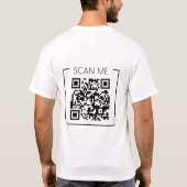 Minimalistische QR-code Scan Me Zakelijk T-shirt (Achterkant)