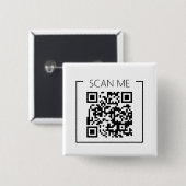 Minimalistische QR-code Scan Me Zakelijk Vierkante Button 5,1 Cm (Voorkant /achterkant)