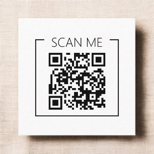 Minimalistische QR-code Scan Me Zakelijk Vierkante Visitekaartje