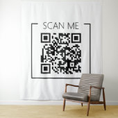Minimalistische QR-code Scan Me Zakelijk Wandkleed (In situ)