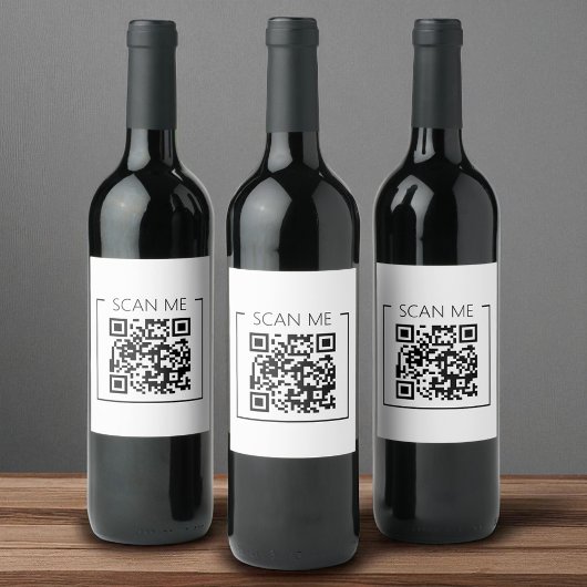Minimalistische QR-code Scan Me Zakelijk Wijn Etiket
