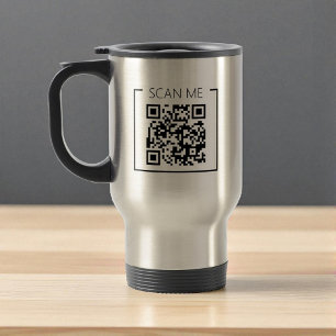 Minimalistische QR-code Scan Me Zakelijke Reisbeker