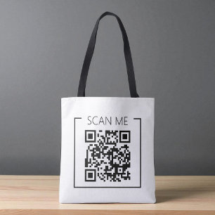 Minimalistische QR-code Scan Me Zakelijke Tote Bag