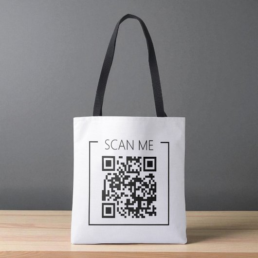 Minimalistische QR-code Scan Me Zakelijke Tote Bag