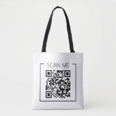 Minimalistische QR-code Scan Me Zakelijke Tote Bag (Voorkant)