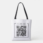 Minimalistische QR-code Scan Me Zakelijke Tote Bag (Achterkant)