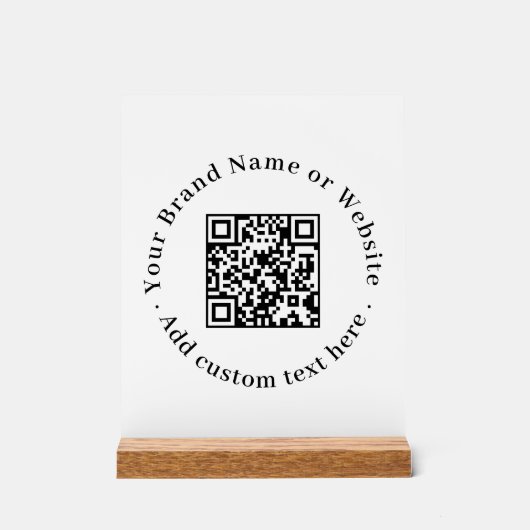 Minimalistische QR-code | Schoon aangepast promoti Acryl Bord (Voorkant)