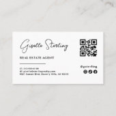 Minimalistische QR-code Script voor Vastgoedmakela Visitekaartje (Achterkant)