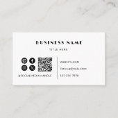 Minimalistische QR-code sjabloon voor visitekaartj Visitekaartje (Voorkant)