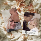 Minimalistische QR-code Sla de datum van de trouwf Kaart