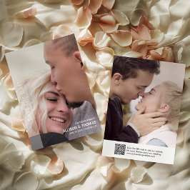 Minimalistische QR-code Sla de datum van de trouwf Kaart