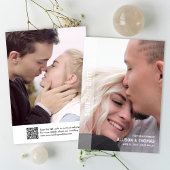 Minimalistische QR-code Sla de datum van de trouwf Kaart