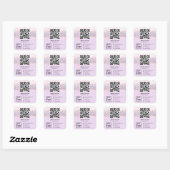 Minimalistische QR-code social media logo business Vierkante Sticker (Vel)