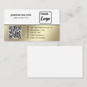 Minimalistische QR-code social media logo business Visitekaartje (Voorkant / Achterkant)