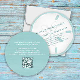 Minimalistische QR-code Strand Tropische Zanddolla Kaart