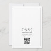 Minimalistische QR-code terug alles in één bruilof Kaart (Achterkant)