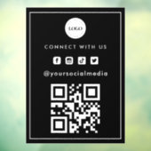 Minimalistische QR-code toevoegen Logo Scan Social Raamsticker (Vel 3)