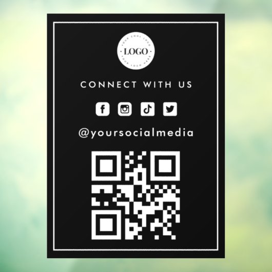 Minimalistische QR-code toevoegen Logo Scan Social Raamsticker (Vel 3)