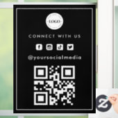 Minimalistische QR-code toevoegen Logo Scan Social Raamsticker (Huis)