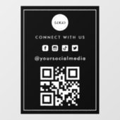 Minimalistische QR-code toevoegen Logo Scan Social Raamsticker (Vel)