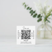 Minimalistische QR-code trouw-RSvp-bord Informatiekaartje (Staand voorkant)