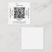 Minimalistische QR-code trouw-RSvp-bord Informatiekaartje (Voorkant / Achterkant)