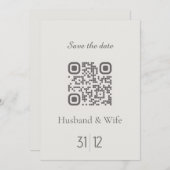 Minimalistische QR-code trouwkaart 'Save the Date' Bedankkaart (Voorkant / Achterkant)